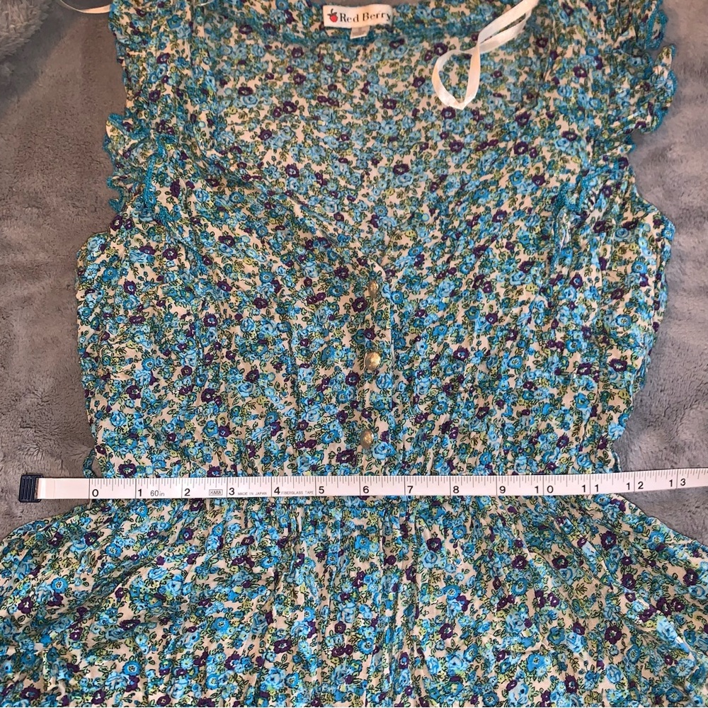 Red Berry Romper Floral Ruffle - Picture 5 of 13